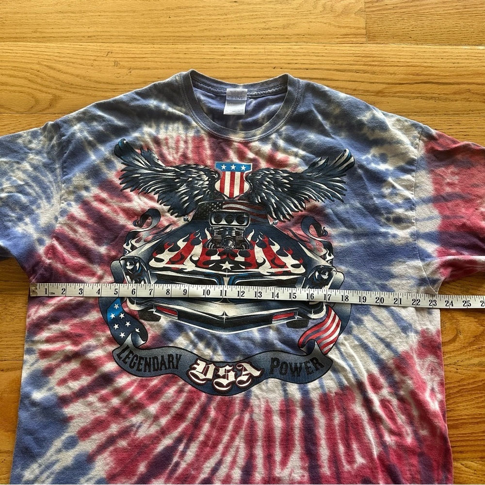 Vintage Tie Dye T-Shirt Legendary USA Power Hot Rod Drag Car Size XL - Picture 5 of 8